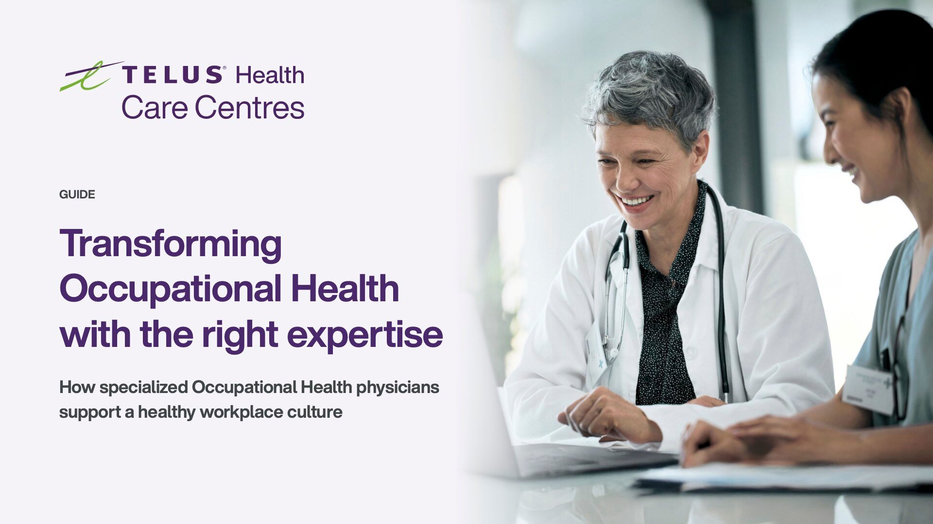 Guide: Transforming occupational health with the right expertise. How specialized Occupational Health physicians support a healthy workplace culture.