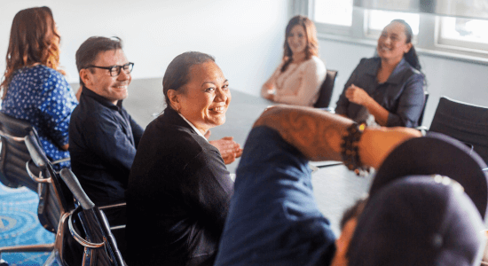 People in an office meeting