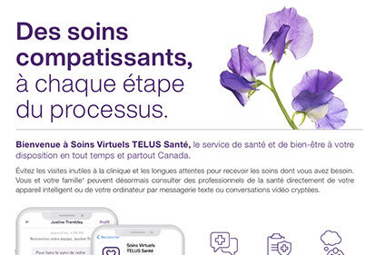 Un aperçu d'un document à distribuer de Soins Virtuels de TELUS Santé